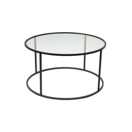 Konferenční stolek BERLIN 80 cm černá/čirá