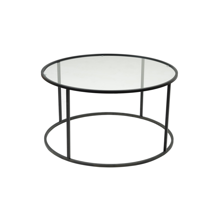 Konferenční stolek BERLIN 80 cm černá/čirá