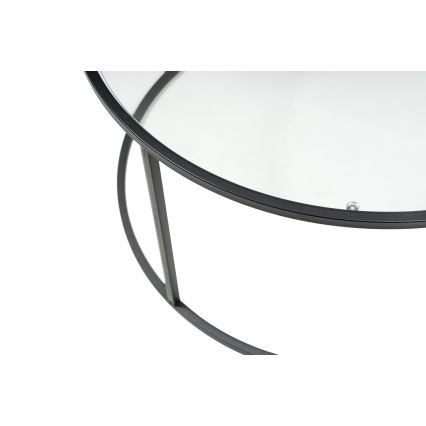 Konferenční stolek BERLIN 80 cm černá/čirá