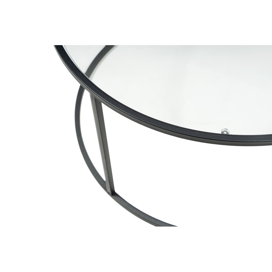 Konferenční stolek BERLIN 80 cm černá/čirá