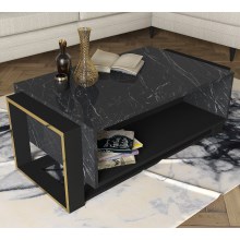 Konferenční stolek BIANCO 40,4x106,4 cm černá/zlatá