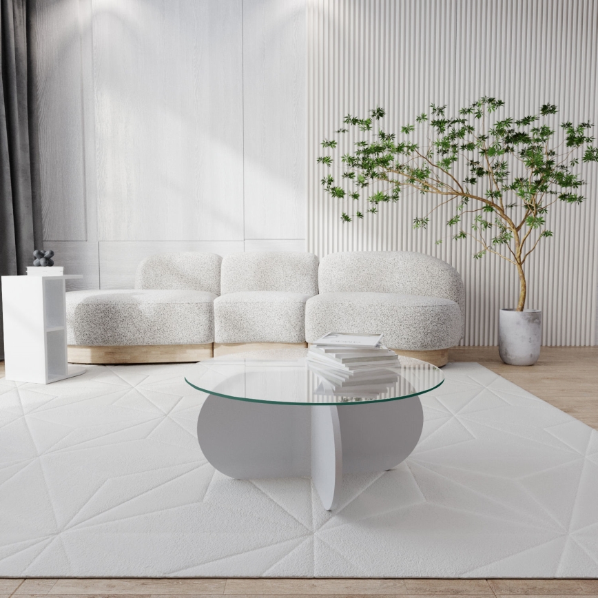 Konferenční stolek BUBBLE 75 cm bílá/čirá