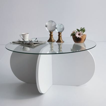 Konferenční stolek BUBBLE 75 cm bílá/čirá