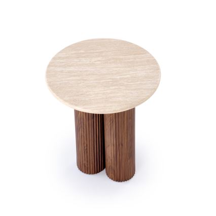 Konferenční stolek CALDO pr. 50 cm hnědá/béžová