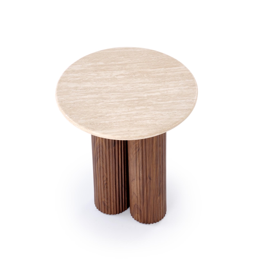 Konferenční stolek CALDO pr. 50 cm hnědá/béžová