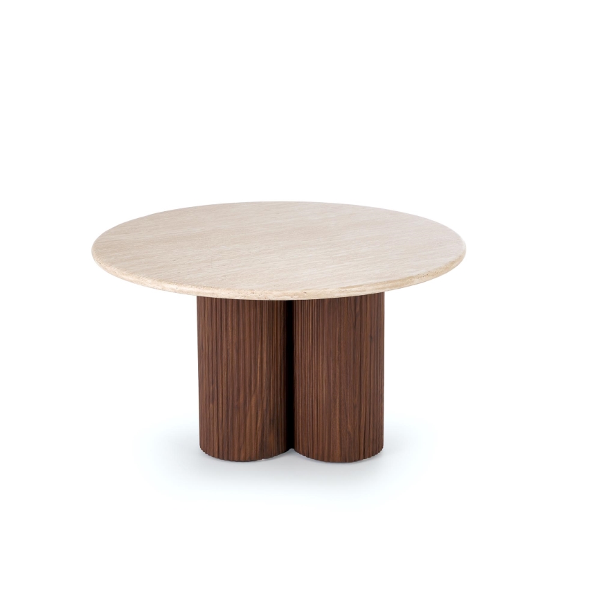 Konferenční stolek CALDO pr. 80 cm hnědá/béžová