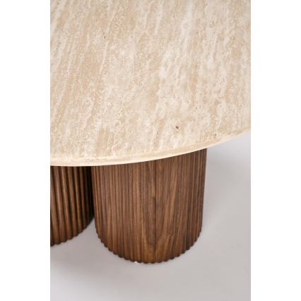 Konferenční stolek CALDO pr. 80 cm hnědá/béžová