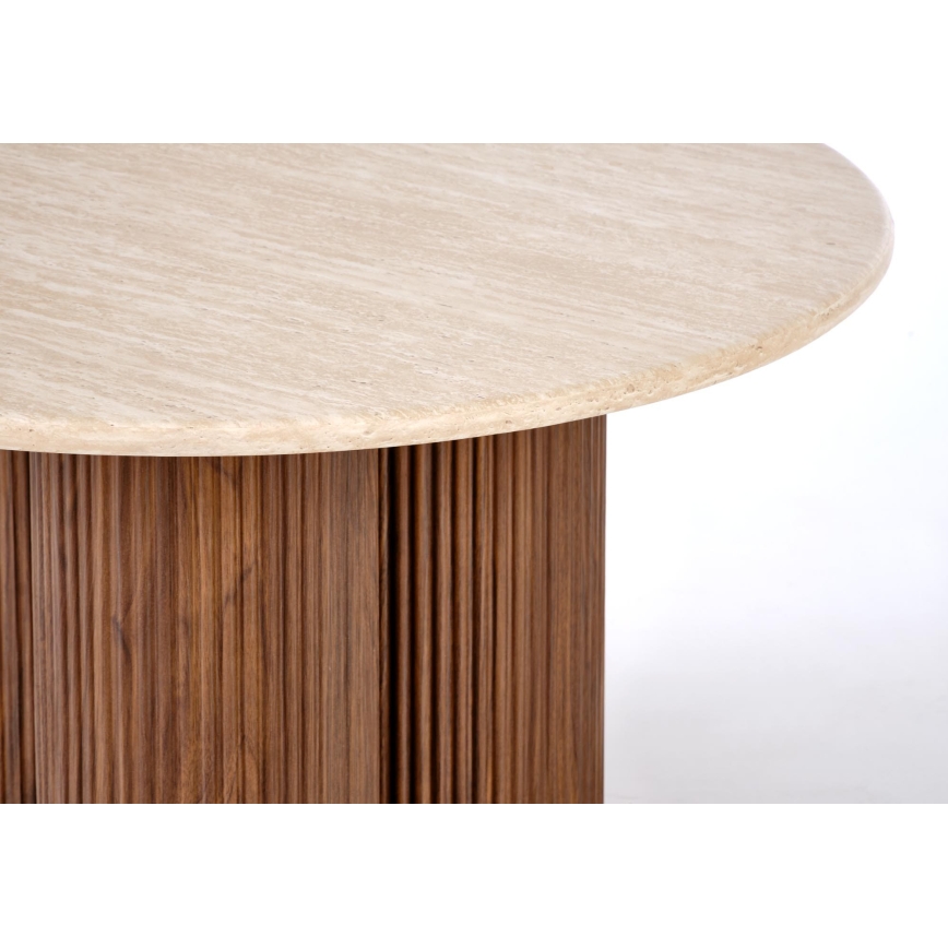 Konferenční stolek CALDO pr. 80 cm hnědá/béžová