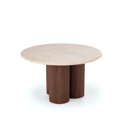Konferenční stolek CALDO pr. 80 cm hnědá/béžová