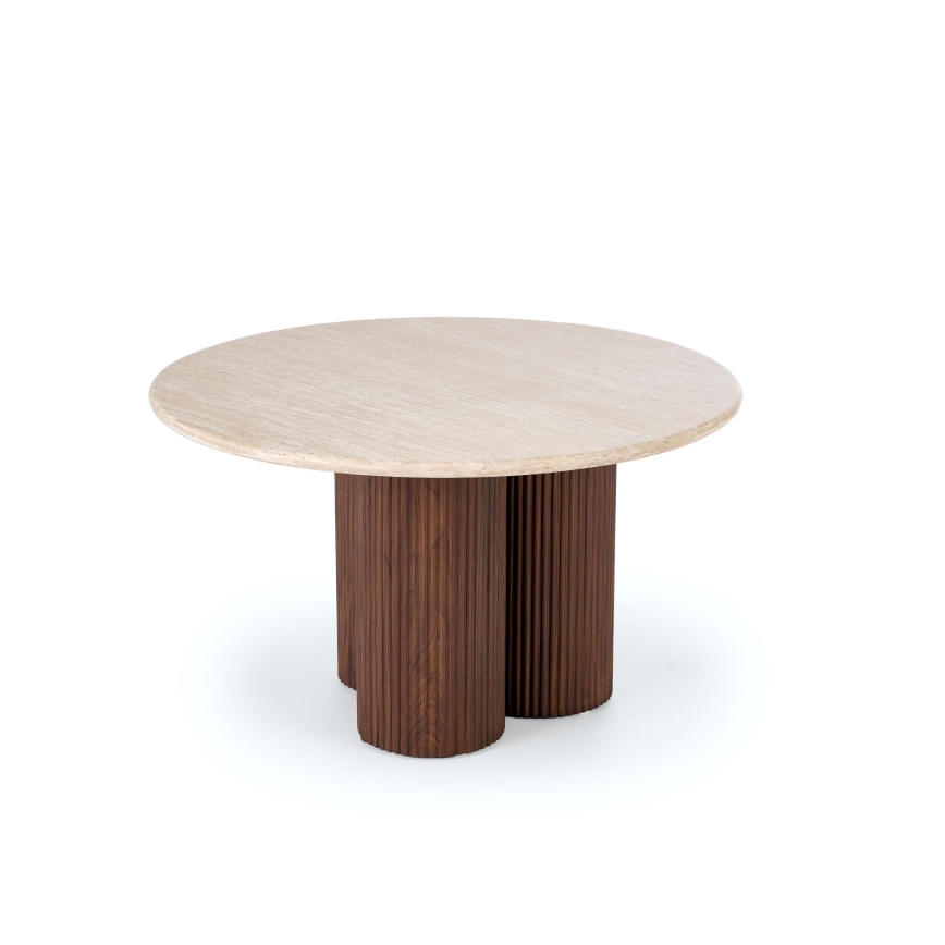 Konferenční stolek CALDO pr. 80 cm hnědá/béžová