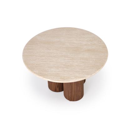 Konferenční stolek CALDO pr. 80 cm hnědá/béžová
