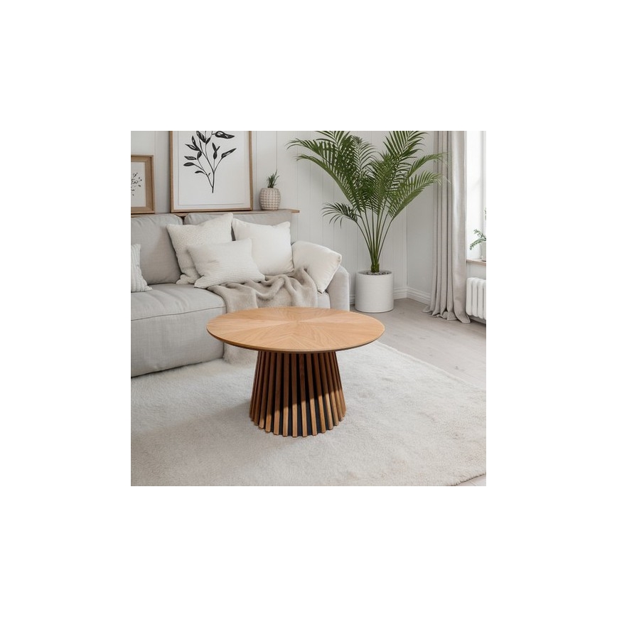 Konferenční stolek CARINA pr. 75 cm dub/černá
