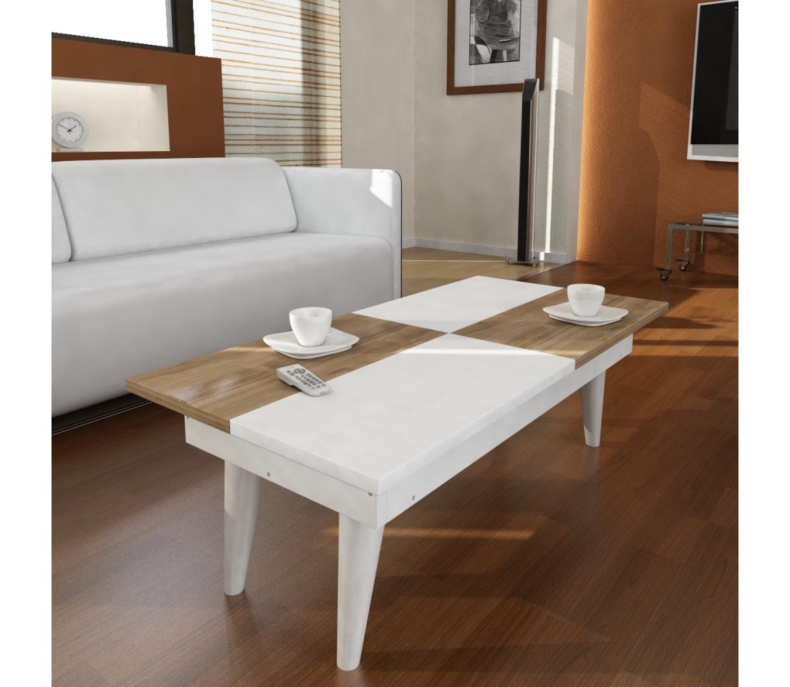 Asir Konferenční stolek CASTRUM 30x90 cm bílá/hnědá AS1173