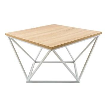 Konferenční stolek CURVED 60x60 cm bílá/béžová