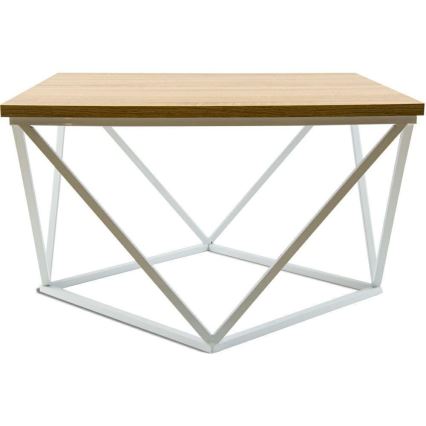Konferenční stolek CURVED 60x60 cm bílá/béžová