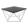 Konferenční stolek CURVED 60x60 cm bílá/černá