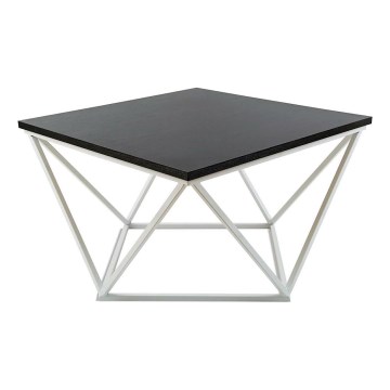 Konferenční stolek CURVED 60x60 cm bílá/černá