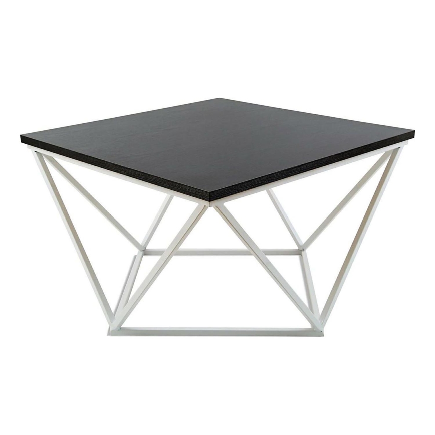 Konferenční stolek CURVED 60x60 cm bílá/černá