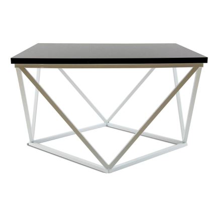 Konferenční stolek CURVED 60x60 cm bílá/černá