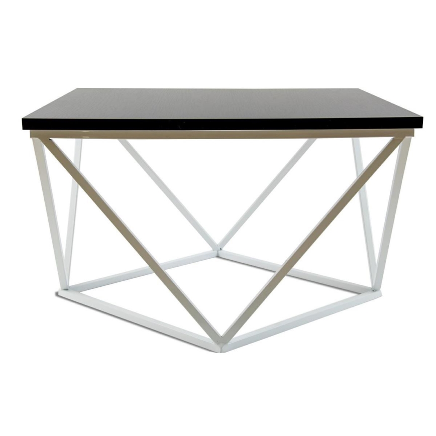 Konferenční stolek CURVED 60x60 cm bílá/černá