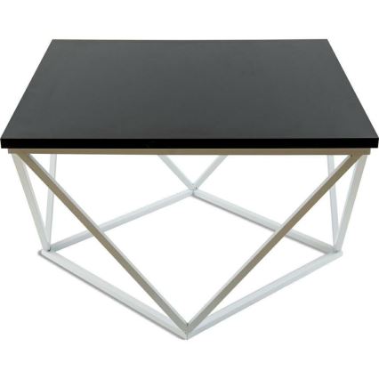 Konferenční stolek CURVED 60x60 cm bílá/černá