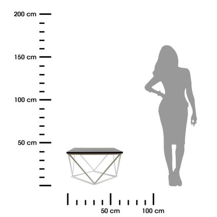 Konferenční stolek CURVED 60x60 cm bílá/černá