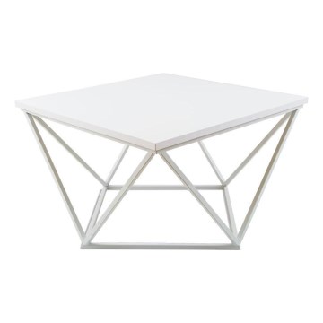 Konferenční stolek CURVED 60x60 cm bílá