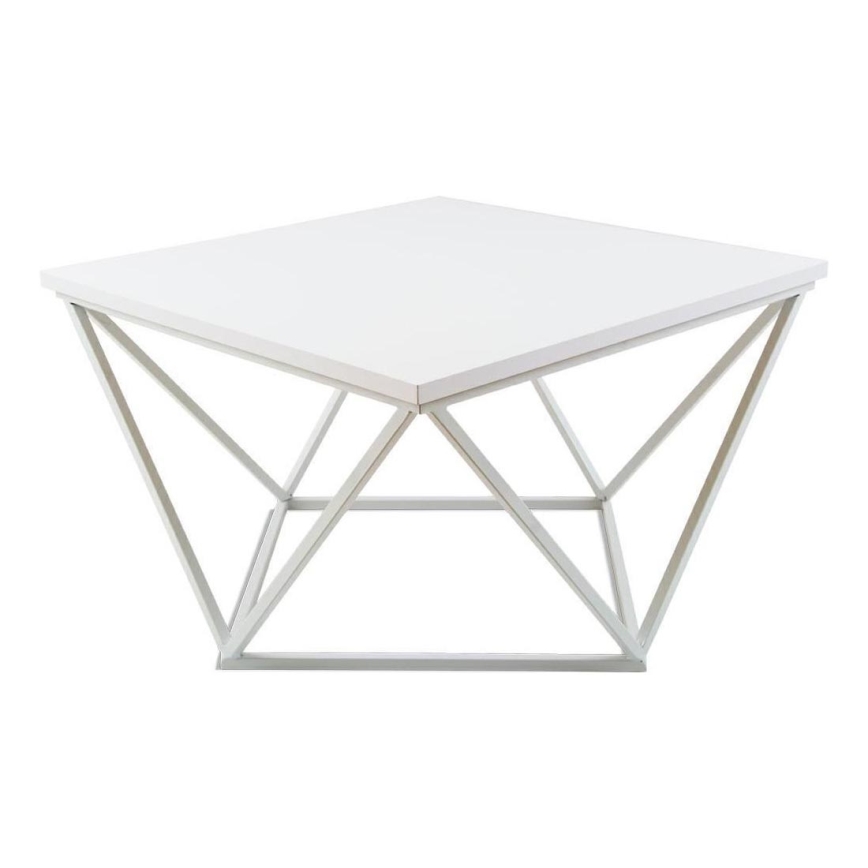 Konferenční stolek CURVED 60x60 cm bílá