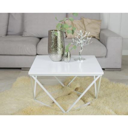 Konferenční stolek CURVED 60x60 cm bílá