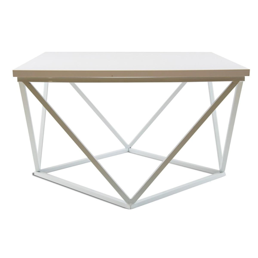 Konferenční stolek CURVED 60x60 cm bílá