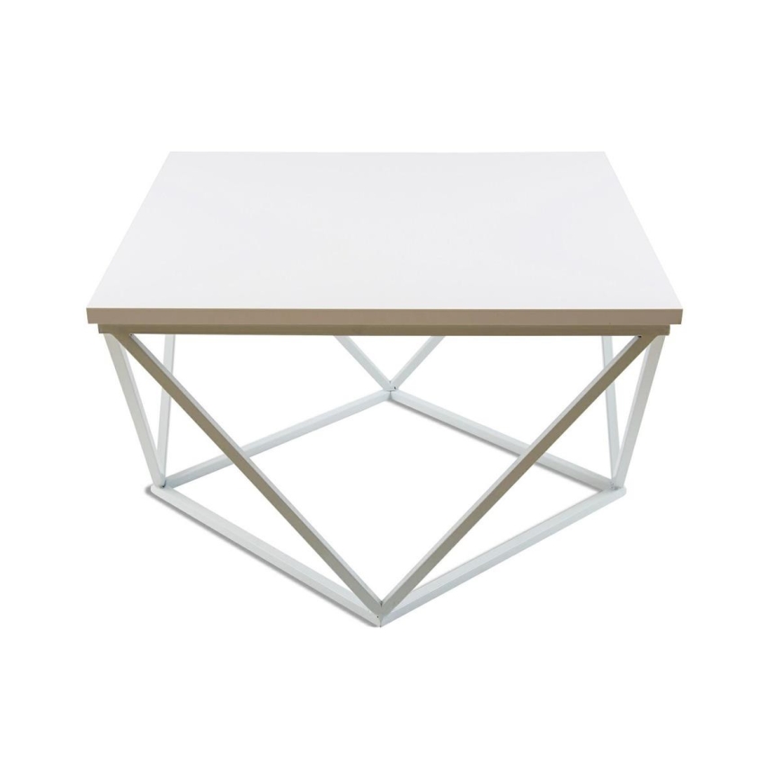 Konferenční stolek CURVED 60x60 cm bílá