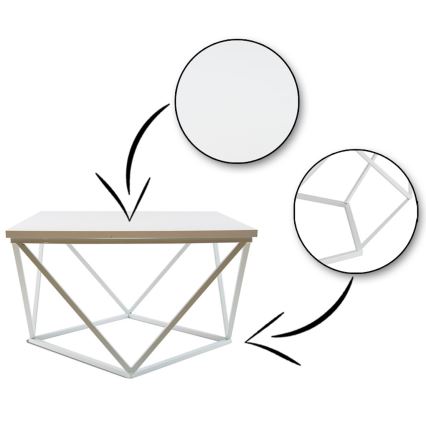 Konferenční stolek CURVED 60x60 cm bílá