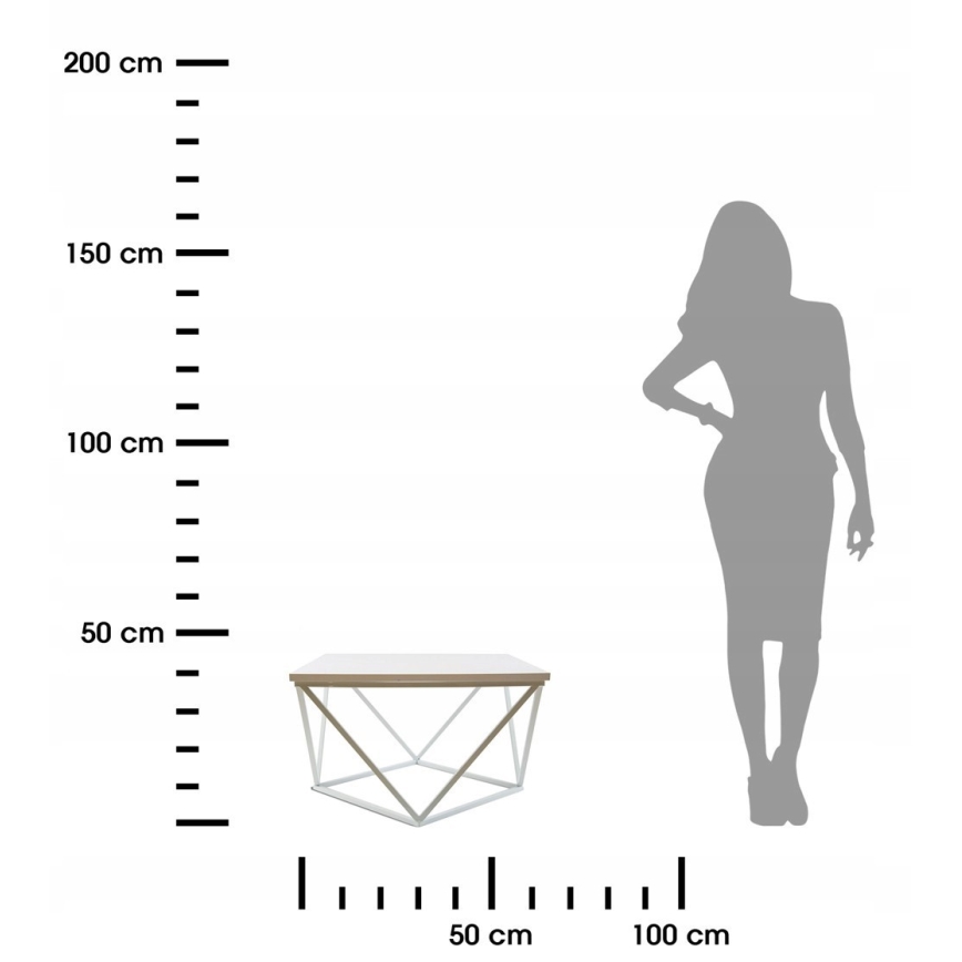 Konferenční stolek CURVED 60x60 cm bílá