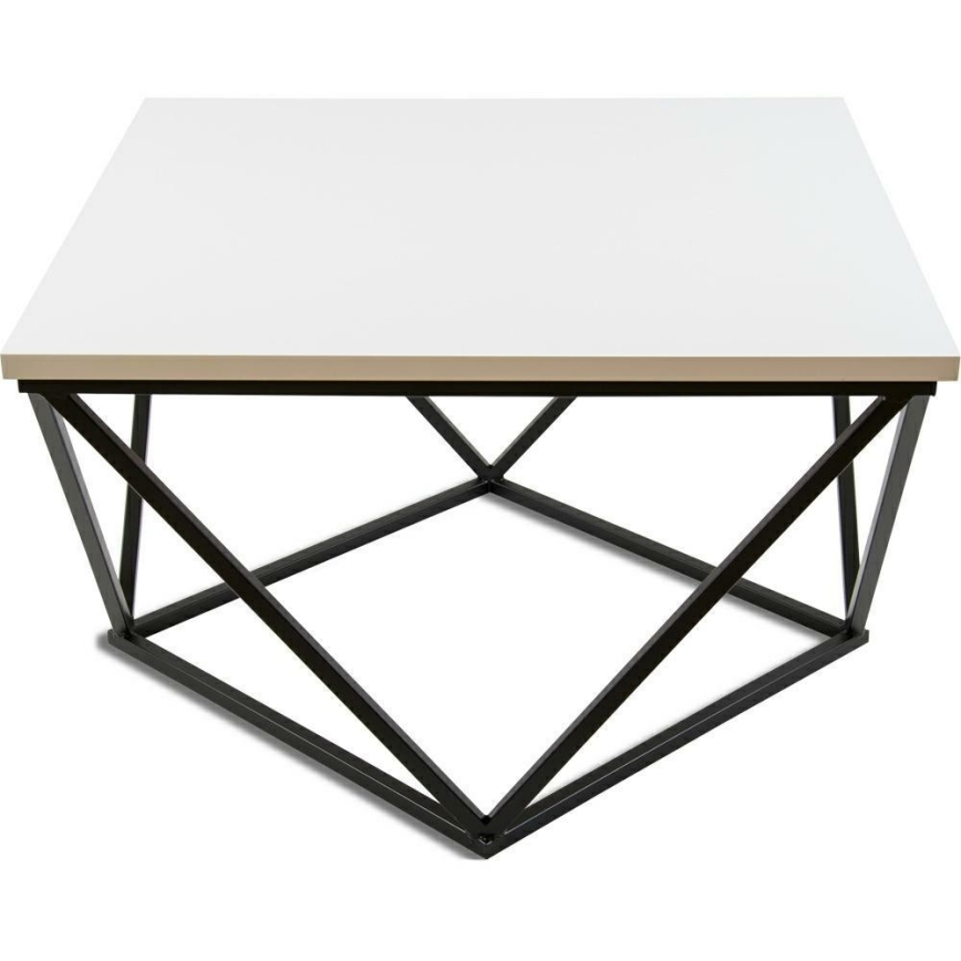 Konferenční stolek CURVED 62x62 cm černá/bílá