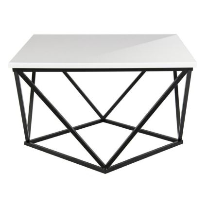 Konferenční stolek CURVED 62x62 cm černá/bílá