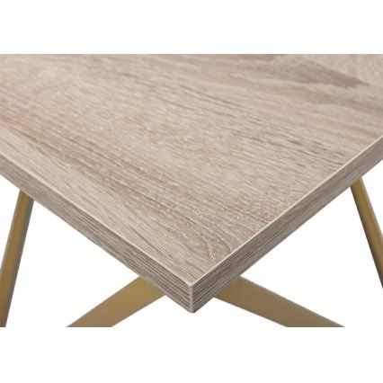 Konferenční stolek CURVED 62x62 cm zlatá/hnědá