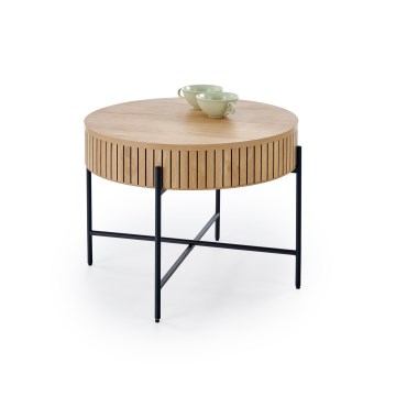 Konferenční stolek DANTE pr. 67 cm hnědá/černá
