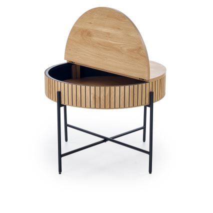 Konferenční stolek DANTE pr. 67 cm hnědá/černá