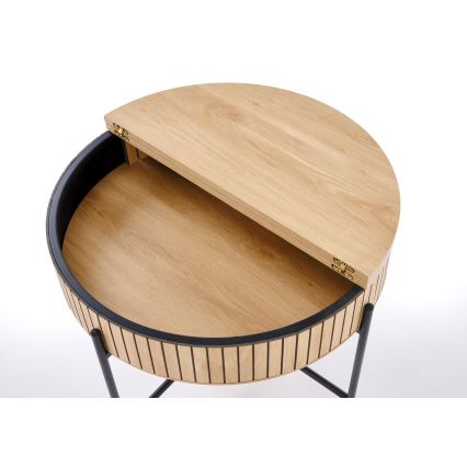 Konferenční stolek DANTE pr. 67 cm hnědá/černá