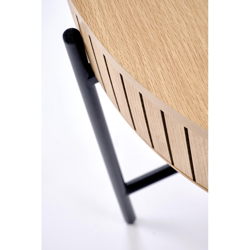 Konferenční stolek DANTE pr. 67 cm hnědá/černá