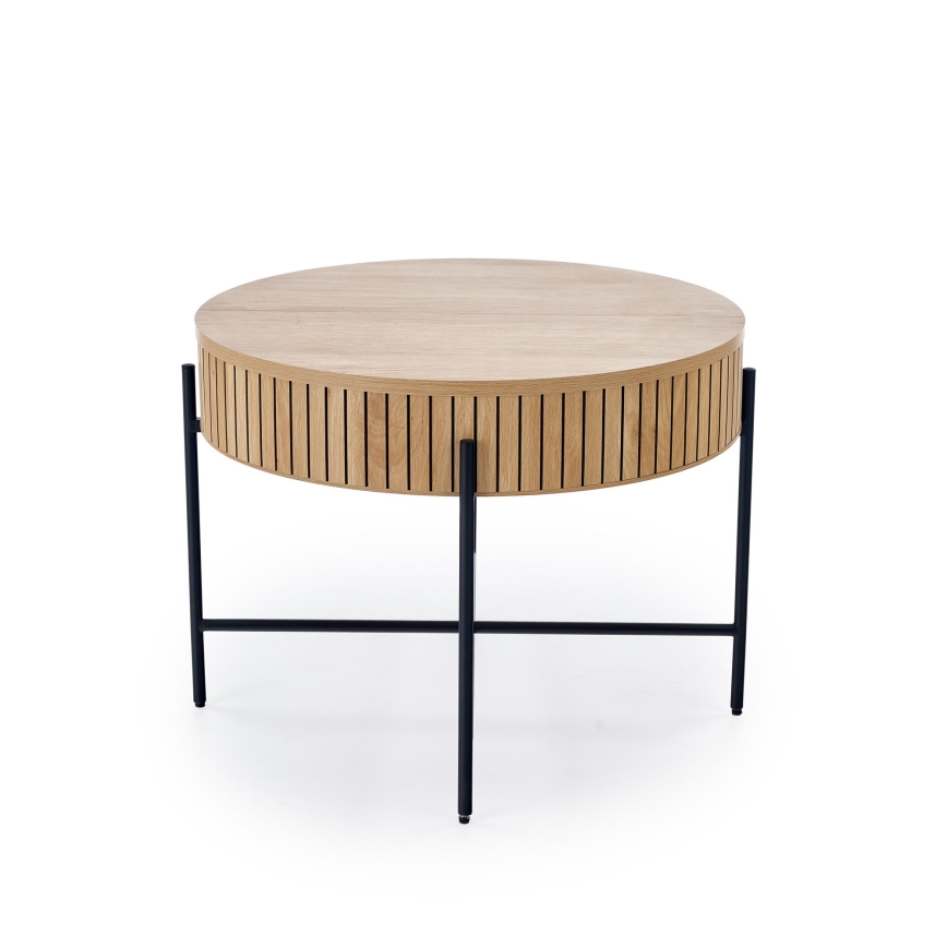 Konferenční stolek DANTE pr. 67 cm hnědá/černá