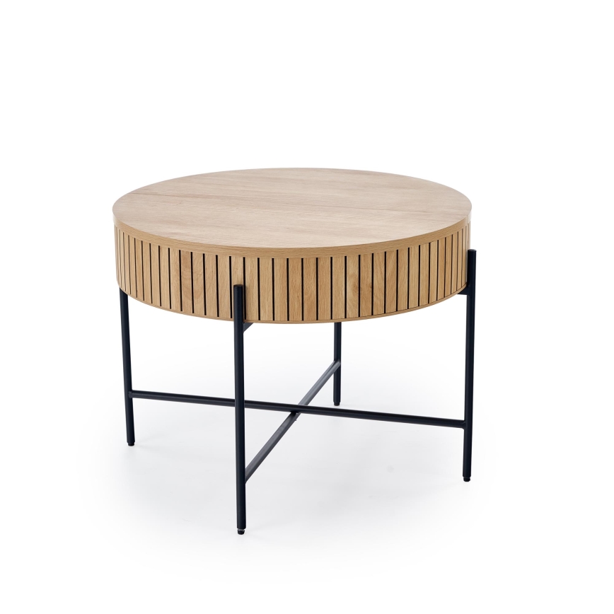 Konferenční stolek DANTE pr. 67 cm hnědá/černá