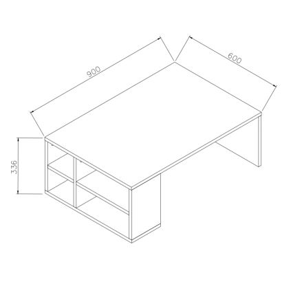 Konferenční stolek DEFNE 34x90 cm bílá/hnědá