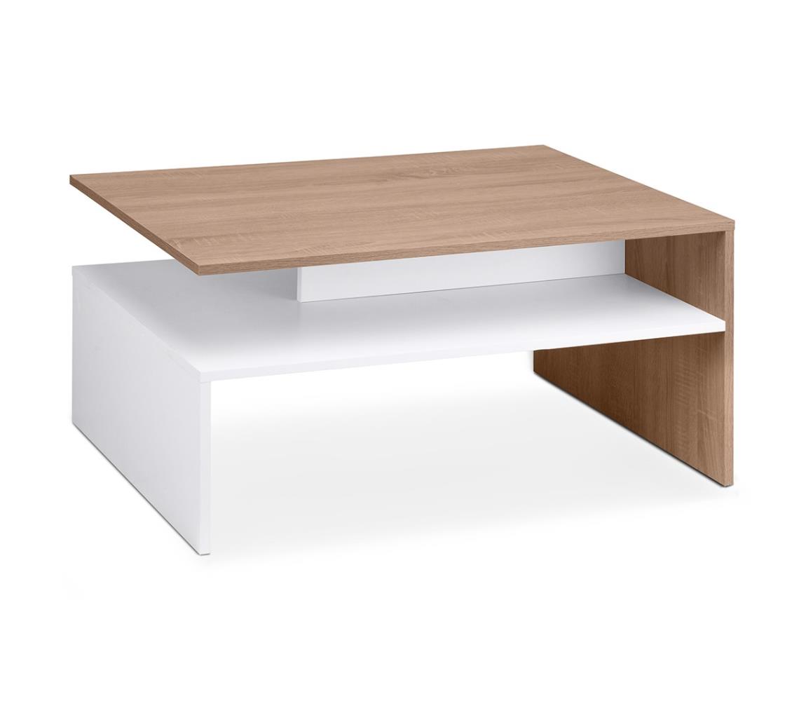 Konsimo Sp. z o.o. Sp. k. Konferenční stolek DELCHI 45x90 cm bílá/hnědá 