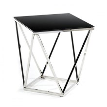 Konferenční stolek DIAMANTA 50x50 cm chrom/černá
