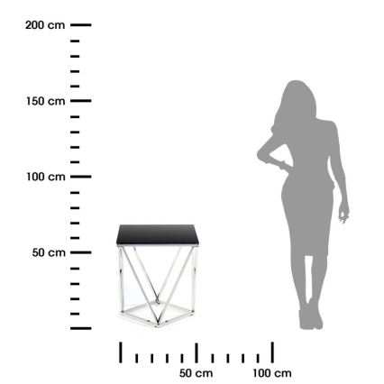Konferenční stolek DIAMANTA 50x50 cm chrom/černá