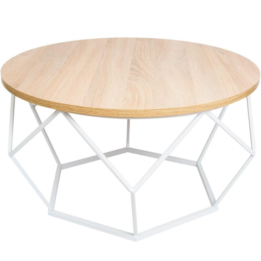 Konferenční stolek DIAMOND 40x70 cm bílá/béžová