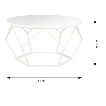 Konferenční stolek DIAMOND 40x70 cm bílá
