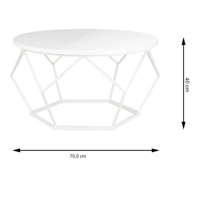 Konferenční stolek DIAMOND 40x70 cm bílá