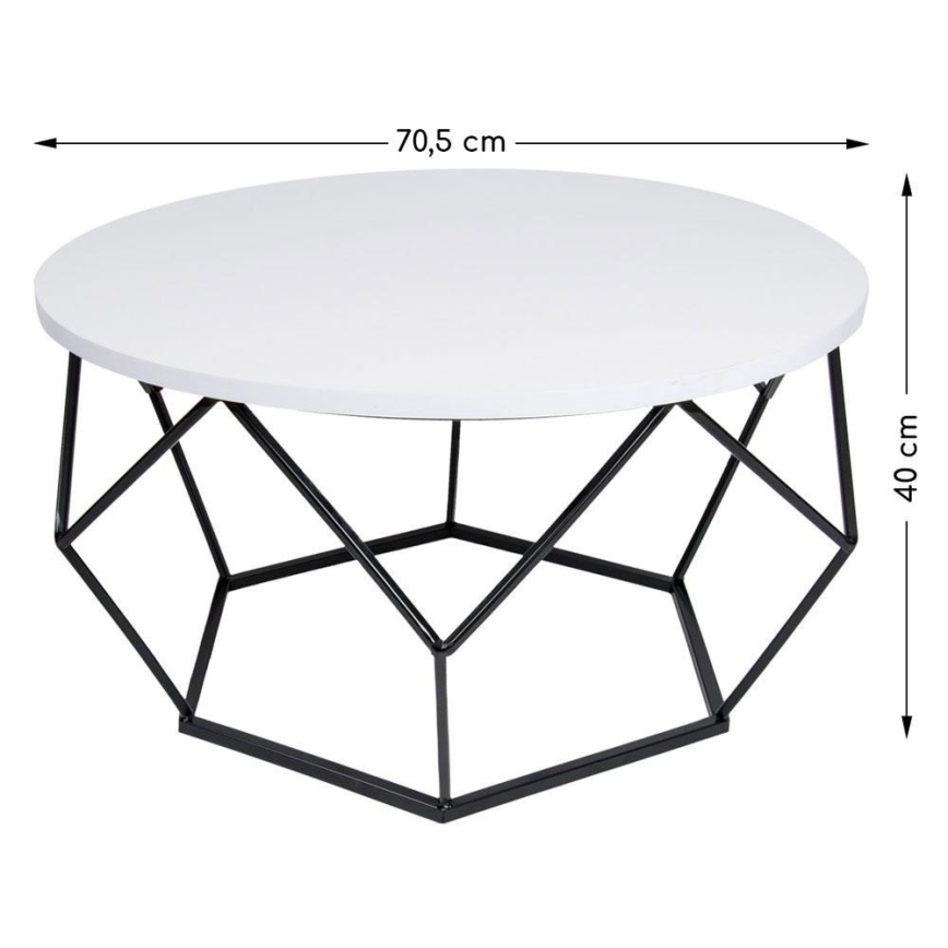 Konferenční stolek DIAMOND 40x70 cm černá/bílá